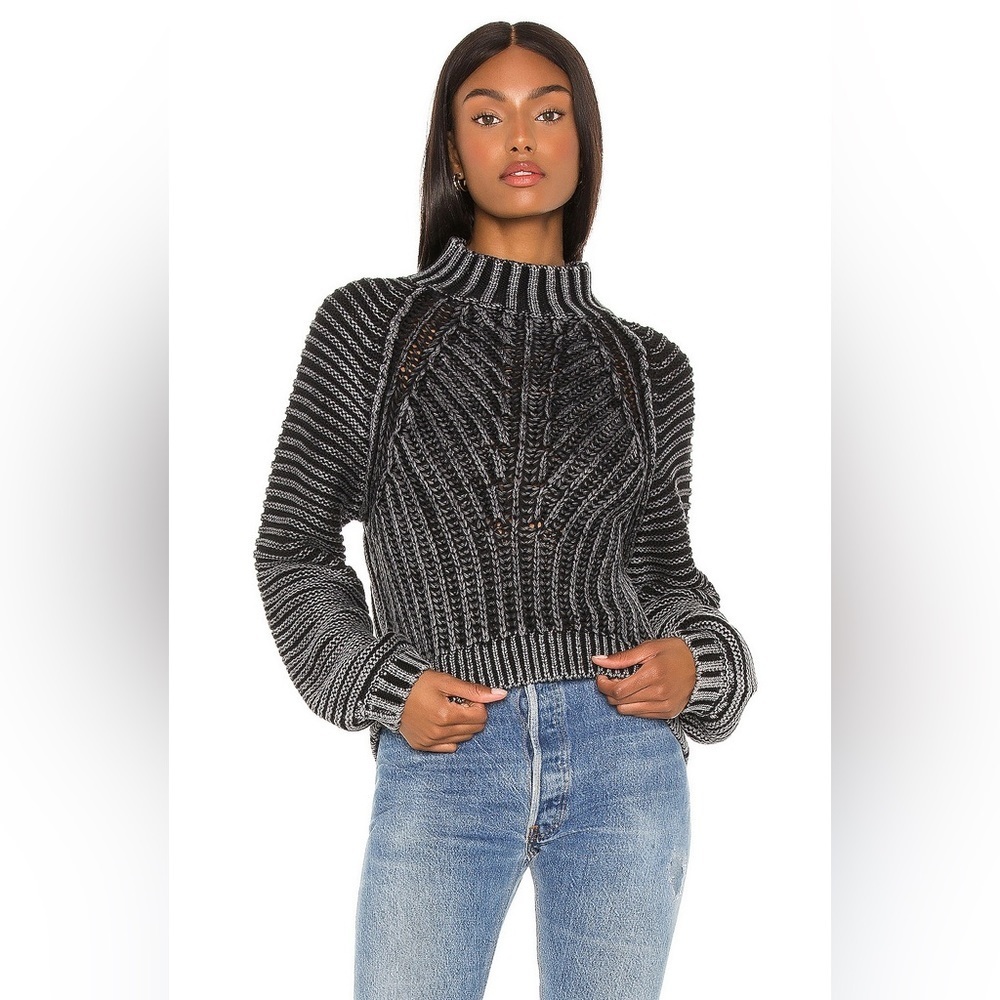 NWOT Free People Sweetheart Sweater Gray Cotton size Large